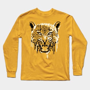 Wild jaguar Stencil Art Long Sleeve T-Shirt